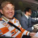 11 May: The Crown Prince and race car driver Henning Solberg take part in EMV Viking Rally for hydrogen cars (Foto: Erlend Aas, Scanpix)